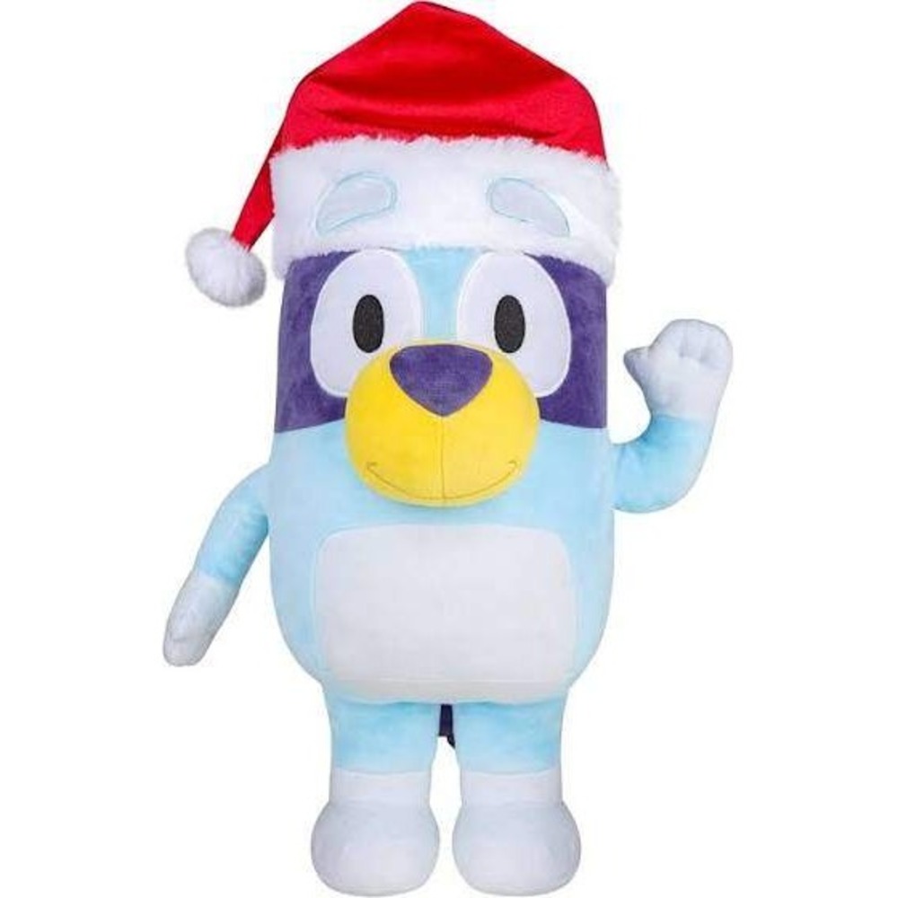 Bluey Holiday Greeter Christmas Plush Snowflake Sweater Santa Hat 19" 887480